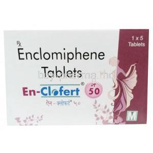 En-Clofert, Enclomiphene 50mg,Maneesh Pharmaceuticals Ltd, Box front view