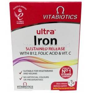 Vitabiotics Ultra Iron, Vitamin C / Folic Acid/ Vitamin B12/ Iron