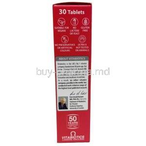 Vitabiotics Ultra Iron,Vitamin C 80 mg, Folic Acid 200 μg, Vitamin B12 10 μg, Iron 14 mg, Vitabiotics Ltd, Box information, Explanation of the company