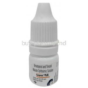 Careprost Plus Eye Drop, Bimatoprost 0.03%, Timolol Maleate 0.5%, Eye drop 3 mL, Sun Pharma,Bottle front view