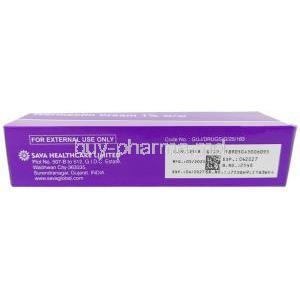 Ivermectin Cream, Ivermectin 1 %, Cream 30 g, Sava Healthcare, Box information, Mfg date, Exp date