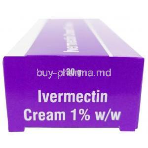 Ivermectin Cream, Ivermectin 1 %, Cream 30 g, Sava Healthcare, Box side view