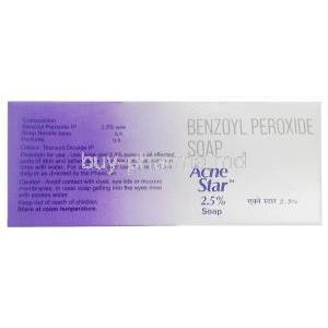 Acnestar Soap(New package), Benzoyl Peroxide 2.5%, Soap 75g, Mankind Pharma, Box information, Composition, Storage