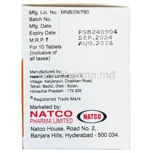 Posanat, Posaconazole 100 mg, Natco Pharma, Box information, Mfg date, Exp date