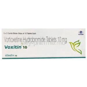 Voxitin 10, Vortioxetine 10 mg, Alkem Laboratories Ltd, Box front view