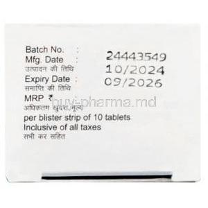 Voxitin 20, Vortioxetine 20 mg, Alkem Laboratories Ltd, Box information, Mfg date, Exp date