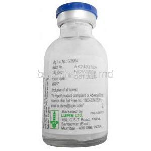 Zeftabac Injection,Ceftazidime 2000mg, Avibactam 500mg, Vial 20 mL,Lupin Ltd, Bottle information, Mfg date, Exp date
