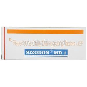 Sizodon MD 1, Risperidone 1mg, Sun Pharma, Box front view
