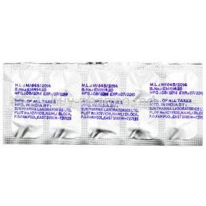 Sizodon 1, Risperidone 1mg, Sun Pharma, Sheet information, Mfg date, Exp date