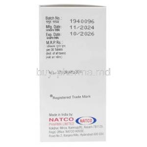 Xapavir-LT, Dolutegravir 50mg,Lamivudine 300mg, Tenofovir 300mg, 30tabs(1Bottle) Natco Pharma, Box information, Mfg date, Exp date