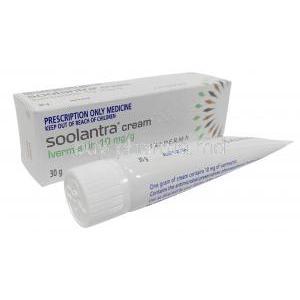 Soolantra Cream, Ivermectin 1%, Cream 30 g, Galderma Australia, Box, Tube