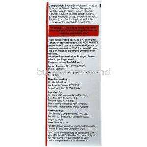 Mounjaro KwikPen 7.5 mg, Tirzepatide 7.5 mg per 0.6mL,  Eli Lilly and Company India, Box information, Composition, Warning