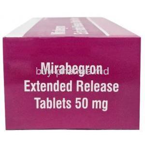 Mirabegron (Sava), Mirabegron 50 mg, Sava Healthcare,Box side view