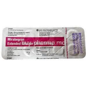 Mirabegron (Sava), Mirabegron 50 mg, Sava Healthcare,Blisterpack information