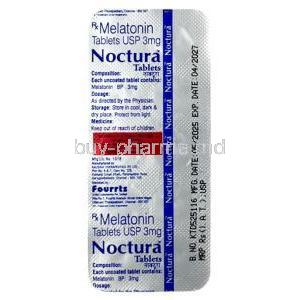 Noctura, Melatonin 3 mg, Fourrts India Laboratories Pvt Ltd, Blisterpack information