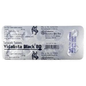 Vidalista Black, Tadalafil 80 mg, Centurion, Blisterpack information