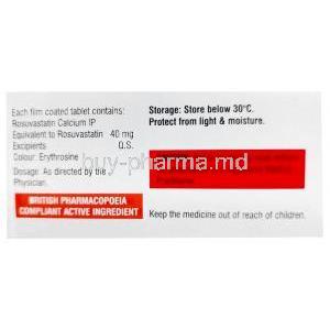 Rosuless, Rosuvastatin 40 mg, Corona Remedies, Box information
