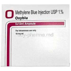 Oxyblu,Methylene Blue Injection 10 mg per mL,Oscar, Box front view