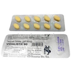 Vidalista 80, Tadalafil 80 mg, Centurion, Blisterpack information