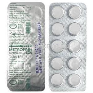 Metroprin, Metronidazole 500 mg, Johnlee Pharmaceuticals, Blisterpack, Blisterpack information