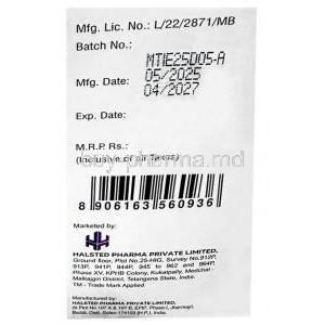Methostes 1000 Injection, Methotrexate 1000 mg per 40 mL, Injection vial 40 mL Halsted Pharma Pvt Ltd, Box information