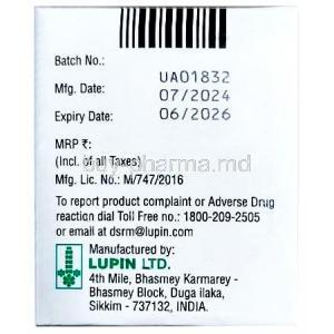 Ivabrad OD 10, Ivabradine 10 mg, OD tablet, Lupin, Box information