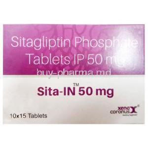 Sita-IN 50, Sitagliptin 50mg, Pure & Cure healthcare, Box front view
