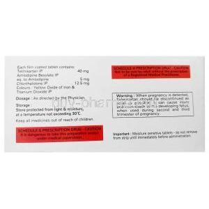 Telfive-Trio,Telmisartan 40 mg, Amlodipine 5 mg, Chlorthalidone 12.5 mg, Xena Coronus Health Care Pvt Ltd, Box information
