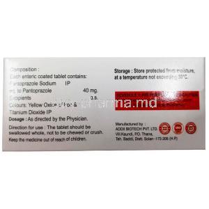 Xenopan 40, Pantoprazole 40 mg, Xena Coronus Health Care Pvt Ltd, Box information