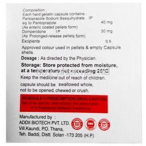 Xenopan-D, Domperidone 30 mg/ Pantoprazole 40 mg, Xena Coronus Health Care Pvt Ltd, Box information