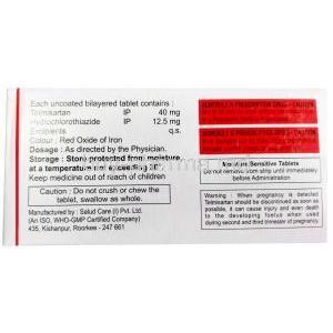 Telfive-H, Telmisartan 40 mg/ Hydrochlorothiazide 12.5 mg, Xena Coronus, Box information