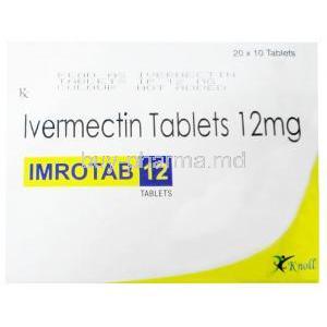 Imrotab, Ivermectin 12mg, Knoll Healthcare Pvt Ltd, Box front view (New package)