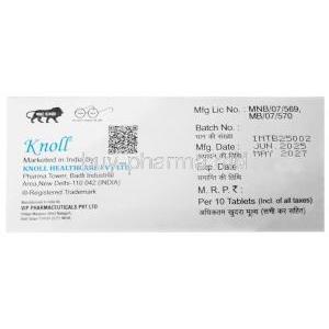 Imrotab, Ivermectin 12mg, 10 tablets, Knoll Healthcare Pvt Ltd, Box information, Mfg date, Exp date