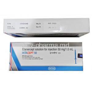 Intacept Injection, Etanercept 50mg  box