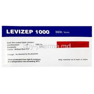 Levizep 1000,Levetiracetam 1000 mg, Lifecare Neuro Products Limited, Box information, Ingredients
