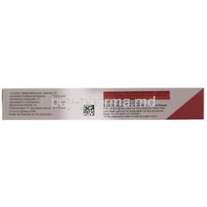 Betnovate-GM Cream, Betamethasone 0.1%,Gentamycin 0.1%,Miconazole 2%, Cream 20 g, GSK,Box information, Composition (Lamitube)