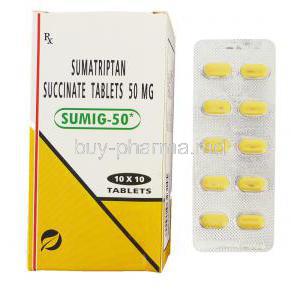 Sumig 50, Generic  Imitrex,  Sumatriptan