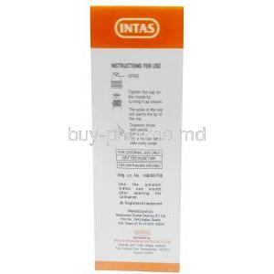 Andre I-Kul NF Eye Drop, Eye drop 10 mL, Intas Pharmaceuticals Ltd, Box information, Direction for use