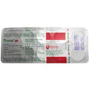 Troxip-OD, Troxipide 300 mg, Zuventus Healthcare Ltd, Blisterpack information
