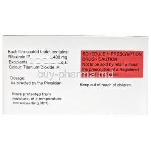 Rifaxitab 400, Rifaximin 400 mg, Alkem Laboratories Ltd, Box information, Caution