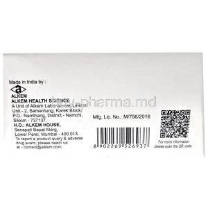 Rifaxitab 400, Rifaximin 400 mg, Alkem Laboratories Ltd, Box information, Manufacturer