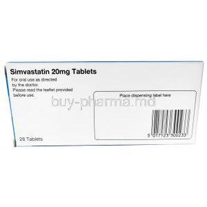Crescent Simvastatin, Simvastatin 20 mg, Crescent Pharma, Box information, Instruction for use