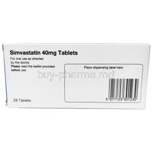 Crescent Simvastatin, Simvastatin 40 mg, Crescent Pharma, Box information, Instruction for use