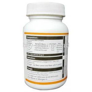 SabAyurved Triphala Extract 500 mg, 100 tablets, SabAyurved, Bottle information