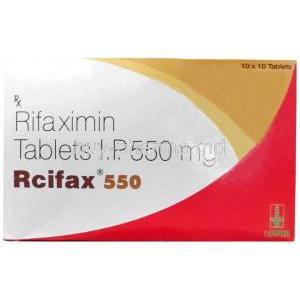 Rcifax 550, Rifaximin 550 mg, Lupin Limited, Box front view