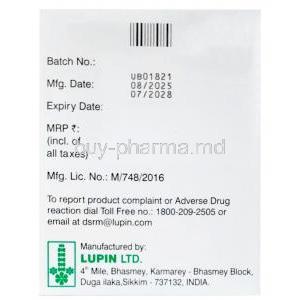 Rcifax 550, Rifaximin 550 mg, Lupin Limited, Box information, Mfg date, Exp date
