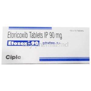 Etozox-90, Etoricoxib 90 mg, Cipla, Box front view