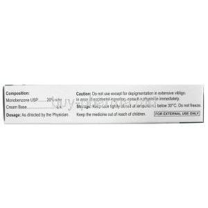 Beno-Ash 20% Cream, Monobenzone 20%, Cream 20g, Asher Pharmaceuticals, Box information, Composition, Storage
