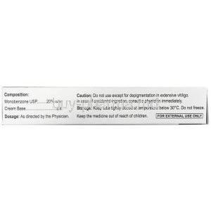 Beno-Ash 20% Cream, Monobenzone 20%, Cream 30g, Asher Pharmaceuticals, Box information, Composition, Storage