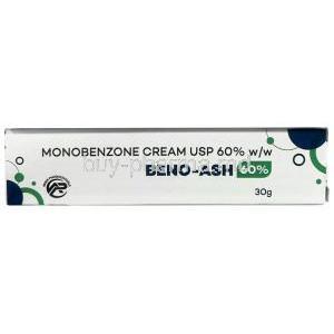 Beno-Ash 60% Cream, Monobenzone 60%, Cream 30g, Asher Pharmaceuticals, Box front view